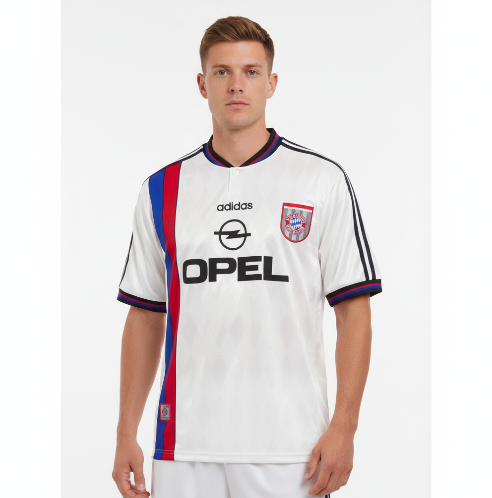 Mens FC Bayern Munich 1996-98 Vintage Away Football Shirt
